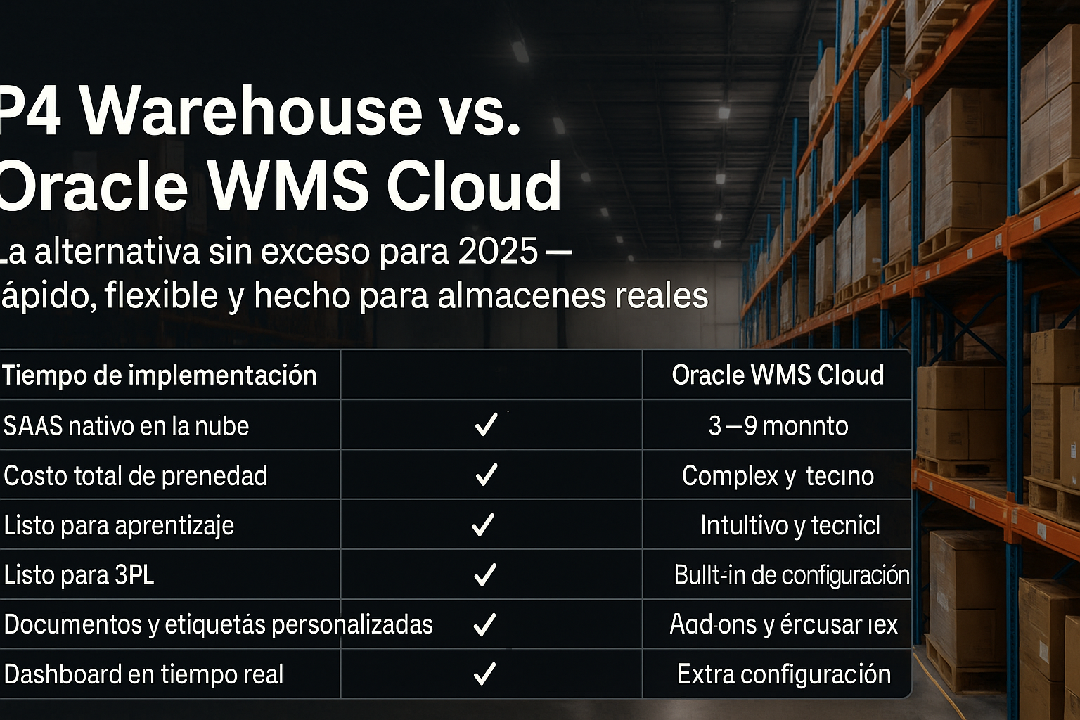 📦 P4 Warehouse vs. Oracle WMS Cloud